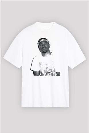 Frank Ocean Baskılı Beyaz Unisex Oversize Tişört - Tshirt