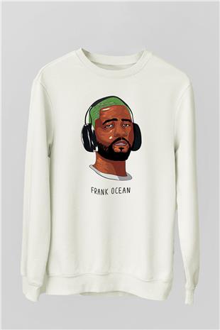 Frank Ocean Baskılı Beyaz Unisex Sweatshirt
