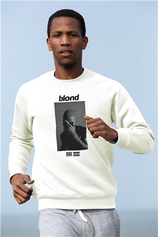 Frank Ocean Baskılı Beyaz Unisex Sweatshirt
