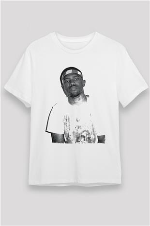 Frank Ocean Baskılı Unisex Beyaz Tişört - Tshirt