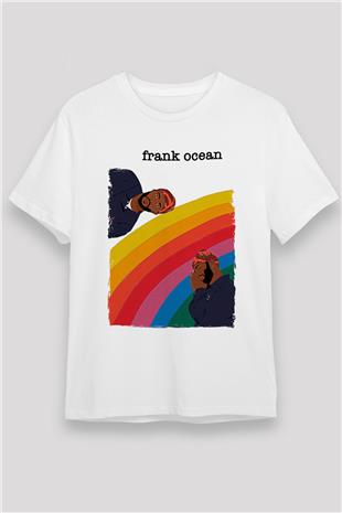 Frank Ocean Baskılı Unisex Beyaz Tişört - Tshirt