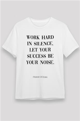 Frank Ocean Baskılı Unisex Beyaz Tişört - Tshirt
