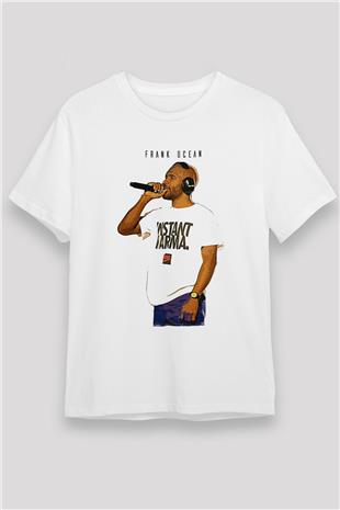 Frank Ocean Baskılı Unisex Beyaz Tişört - Tshirt