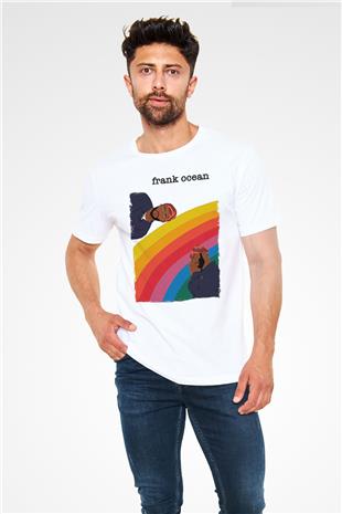 Frank Ocean Baskılı Unisex Beyaz Tişört - Tshirt