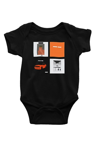 Frank Ocean Baskılı Unisex Siyah Bebek Body - Zıbın