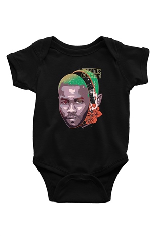 Frank Ocean Baskılı Unisex Siyah Bebek Body - Zıbın