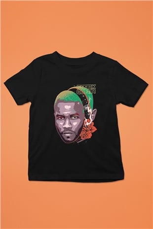 Frank Ocean Baskılı Unisex Siyah Çocuk Tişört - Tshirt