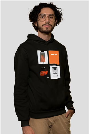 Frank Ocean Baskılı Unisex Siyah Hoodie