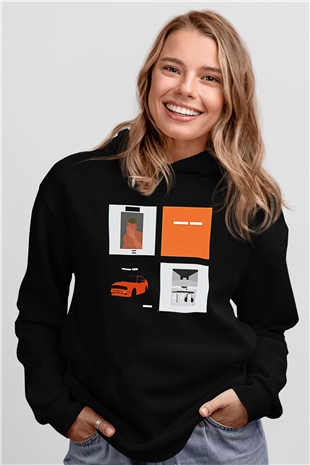 Frank Ocean Baskılı Unisex Siyah Hoodie