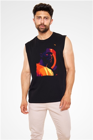 Frank Ocean Baskılı Unisex Siyah Kolsuz Tişört - Tshirt