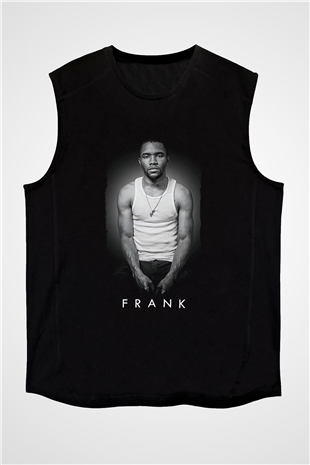 Frank Ocean Baskılı Unisex Siyah Kolsuz Tişört - Tshirt