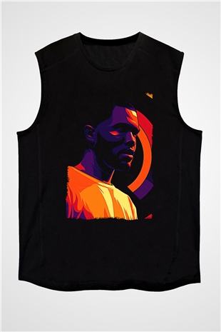 Frank Ocean Baskılı Unisex Siyah Kolsuz Tişört - Tshirt