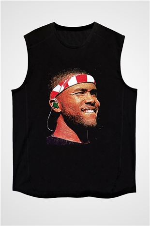 Frank Ocean Baskılı Unisex Siyah Kolsuz Tişört - Tshirt