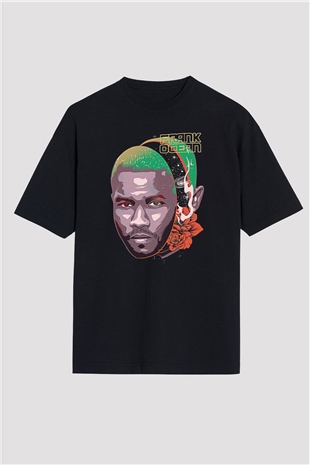 Frank Ocean Baskılı Unisex Siyah Oversize Tişört - Tshirt