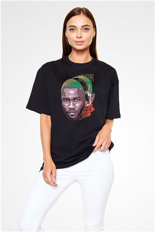 Frank Ocean Baskılı Unisex Siyah Oversize Tişört - Tshirt