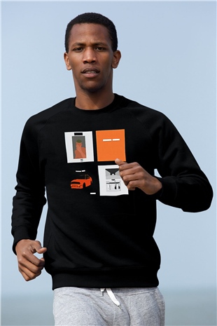 Frank Ocean Baskılı Unisex Siyah Sweatshirt