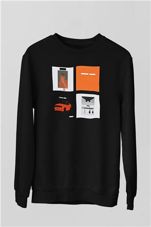Frank Ocean Baskılı Unisex Siyah Sweatshirt