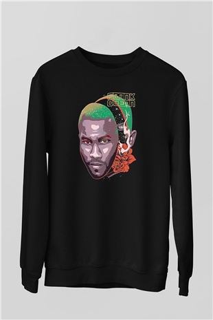 Frank Ocean Baskılı Unisex Siyah Sweatshirt