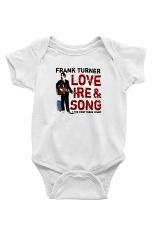 Frank Turner Baskılı Unisex Beyaz Bebek Body - Zıbın