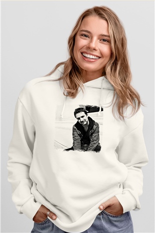 Frank Turner Baskılı Unisex Beyaz Hoodie
