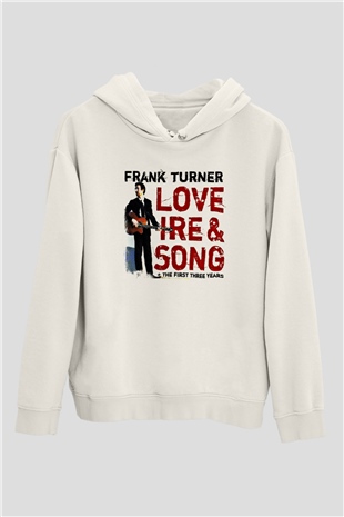 Frank Turner Baskılı Unisex Beyaz Hoodie