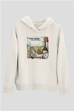 Frank Turner Baskılı Unisex Beyaz Hoodie