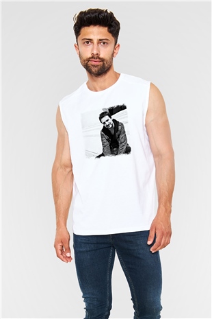 Frank Turner Baskılı Unisex Beyaz Kolsuz Tişört