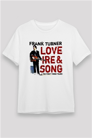 Frank Turner Baskılı Unisex Beyaz Tişört