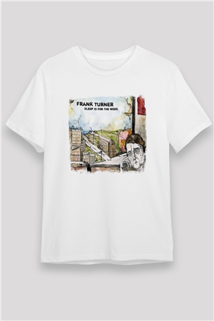 Frank Turner Baskılı Unisex Beyaz Tişört