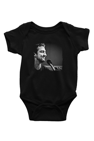Frank Turner Baskılı Unisex Siyah Bebek Body - Zıbın
