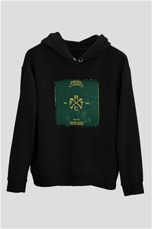 Frank Turner Baskılı Unisex Siyah Hoodie