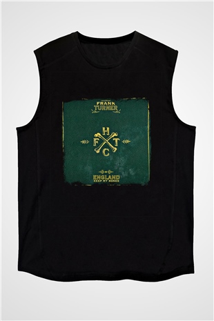 Frank Turner Baskılı Unisex Siyah Kolsuz Tişört