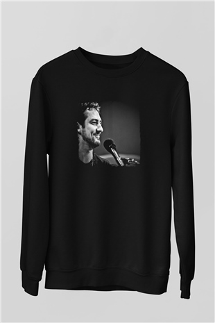 Frank Turner Baskılı Unisex Siyah Sweatshirt