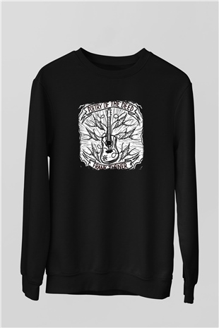 Frank Turner Baskılı Unisex Siyah Sweatshirt