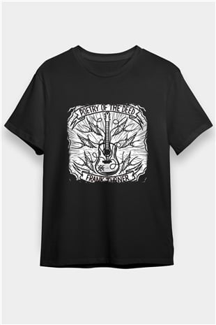 Frank Turner Baskılı Unisex Siyah Tişört