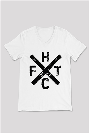 Frank Turner Beyaz Unisex V Yaka Tişört T-Shirt