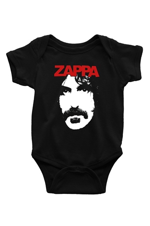 Frank Zappa Baskılı Siyah Bebek Body - Zıbın