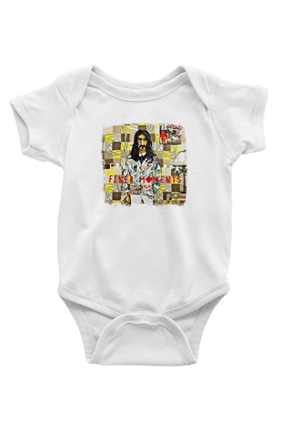 Frank Zappa Baskılı Unisex Beyaz Bebek Body - Zıbın