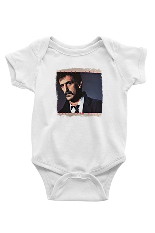 Frank Zappa Baskılı Unisex Beyaz Bebek Body - Zıbın