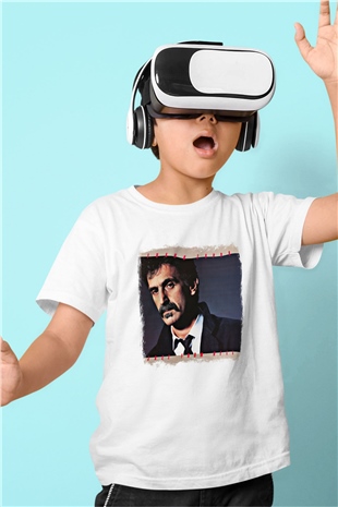 Frank Zappa Baskılı Unisex Beyaz Çocuk Tişört