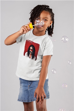 Frank Zappa Baskılı Unisex Beyaz Çocuk Tişört