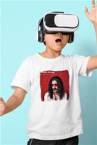 Frank Zappa Baskılı Unisex Beyaz Çocuk Tişört