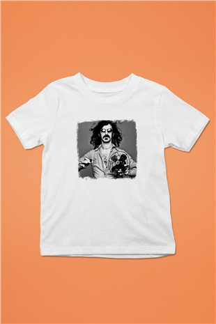 Frank Zappa Baskılı Unisex Beyaz Çocuk Tişört