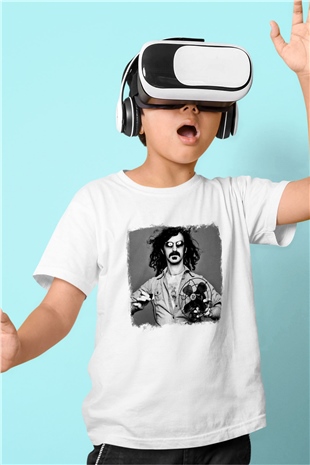 Frank Zappa Baskılı Unisex Beyaz Çocuk Tişört