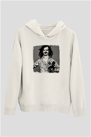 Frank Zappa Baskılı Unisex Beyaz Hoodie