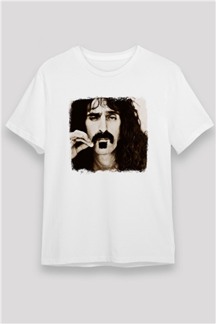 Frank Zappa Baskılı Unisex Beyaz Tişört