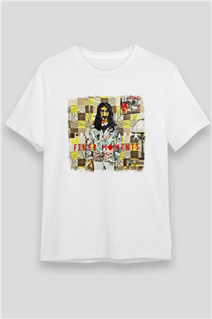Frank Zappa Baskılı Unisex Beyaz Tişört