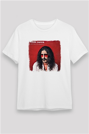 Frank Zappa Baskılı Unisex Beyaz Tişört