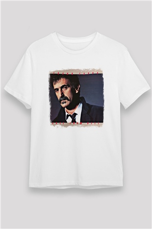 Frank Zappa Baskılı Unisex Beyaz Tişört