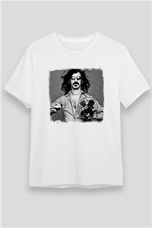 Frank Zappa Baskılı Unisex Beyaz Tişört